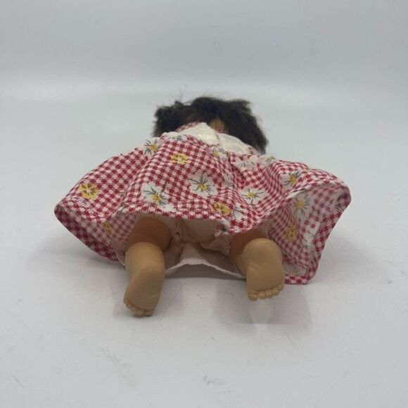 Vintage Gi-Go Toys Baby Girl Doll Red Gingham Floral Dress 9" - Picture 7 of 11